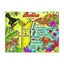 Farbige Belize-Postkarte