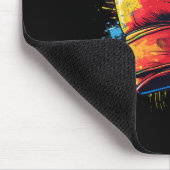 Farbige bemalte Boxhandschuhe beim künstlerischen  Mousepad (Ecke)