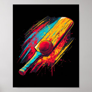 Farbige bemalte Cricket-T und Ll auf künstlerische Poster