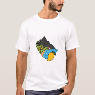 Farbige Berglandschaft Naturliebhaber T-Shirt