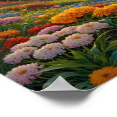 Farbige Bergsee-Blumen-Kunst Poster (Ecke)