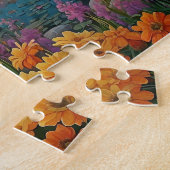 Farbige Bergsee-Blumen-Kunst Puzzle (Seite)