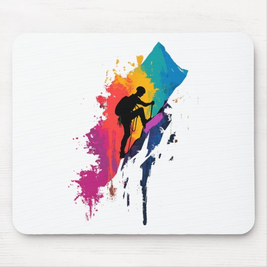 Farbige Bergsteiger-Kletter-Wander-Berg Mousepad (Vorne)