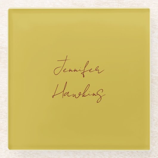 Farbige berufliche schlichte Handschrift Glasuntersetzer (Vorderseite)