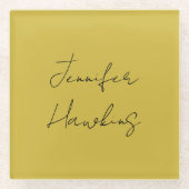 Farbige berufliche schlichte Handschrift Glasuntersetzer (Vorderseite)