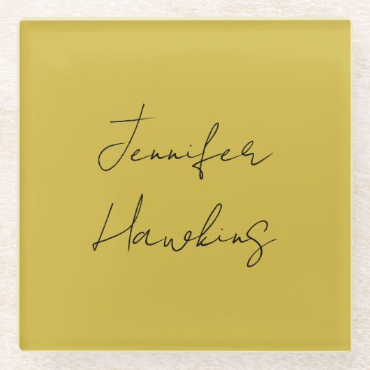 Farbige berufliche schlichte Handschrift Glasuntersetzer (Vorderseite)