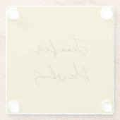 Farbige berufliche schlichte Handschrift Glasuntersetzer (Rückseite)