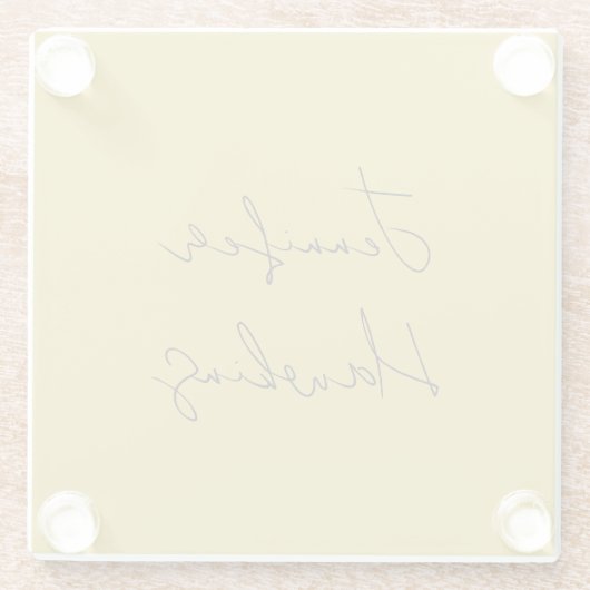 Farbige berufliche schlichte Handschrift Glasuntersetzer (Rückseite)