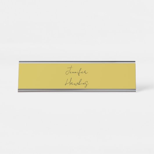 Farbige berufliche schlichte Handschrift Schreibtischnamensplakette (Vorderseite )