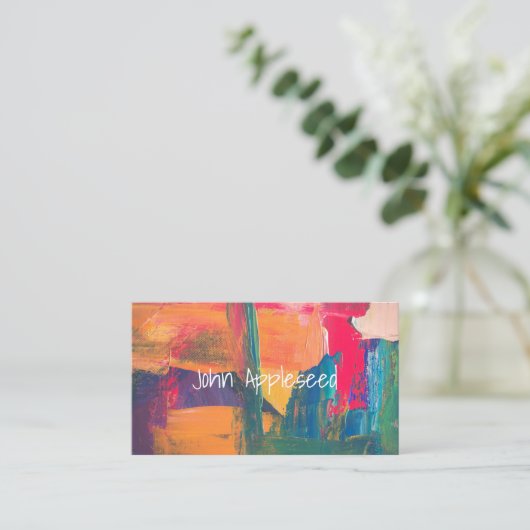 Farbige Berufliche Visitenkarte (Stehend Vorderseite)