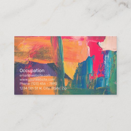 Farbige Berufliche Visitenkarte (Rückseite)