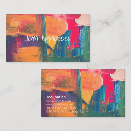 Farbige Berufliche Visitenkarte (Vorne/Hinten)