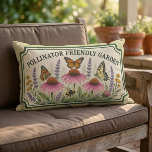 Farbige, bestäuberfreundliche Gartenschild Kissen Für Draußen