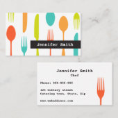 Farbige Besteck-Catering- oder Koch-Visitenkarte Visitenkarte (Vorne/Hinten)