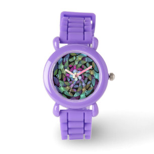 Farbige Bewegungen Abstrakte Trippy Fraktal Art Armbanduhr