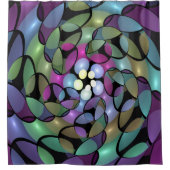 Farbige Bewegungen Abstrakte Trippy Fraktal Art Duschvorhang (Vorderseite)