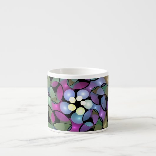 Farbige Bewegungen Abstrakte Trippy Fraktal Art Espressotasse (Vorderseite)