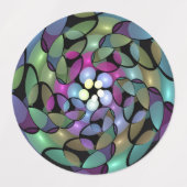 Farbige Bewegungen Abstrakte Trippy Fraktal Art Etiketten (Design 2)