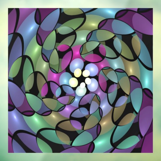 Farbige Bewegungen Abstrakte Trippy Fraktal Art Fensteraufkleber (Blatt 3)