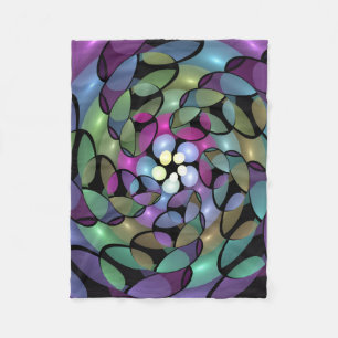 Farbige Bewegungen Abstrakte Trippy Fraktal Art Fleecedecke