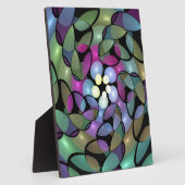 Farbige Bewegungen Abstrakte Trippy Fraktal Art Fotoplatte (Seite)