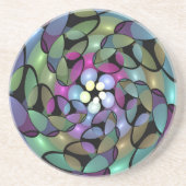 Farbige Bewegungen Abstrakte Trippy Fraktal Art Getränkeuntersetzer (Vorne)