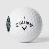 Farbige Bewegungen Abstrakte Trippy Fraktal Art Golfball (Logo)