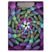 Farbige Bewegungen Abstrakte Trippy Fraktal Art Klemmbrett (Vorderseite)