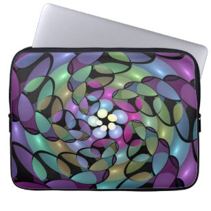 Farbige Bewegungen Abstrakte Trippy Fraktal Art Laptopschutzhülle