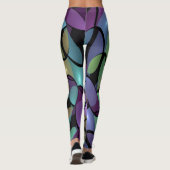 Farbige Bewegungen Abstrakte Trippy Fraktal Art Leggings (Rückseite)
