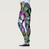 Farbige Bewegungen Abstrakte Trippy Fraktal Art Leggings (Links)