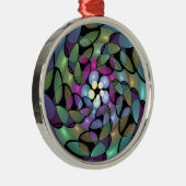 Farbige Bewegungen Abstrakte Trippy Fraktal Art Ornament Aus Metall (Rechts)