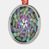 Farbige Bewegungen Abstrakte Trippy Fraktal Art Ornament Aus Metall (Links)