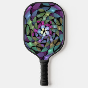 Farbige Bewegungen Abstrakte Trippy Fraktal Art Pickleball Schläger