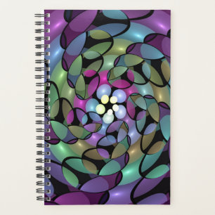 Farbige Bewegungen Abstrakte Trippy Fraktal Art Planer