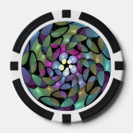 Farbige Bewegungen Abstrakte Trippy Fraktal Art Pokerchips