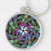 Farbige Bewegungen Abstrakte Trippy Fraktal Art Schlüsselanhänger (Vorne)