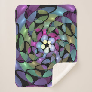Farbige Bewegungen Abstrakte Trippy Fraktal Art Sherpadecke