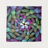 Farbige Bewegungen Abstrakte Trippy Fraktal Art Wandteppich (Vorderseite (Horizontal))