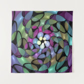 Farbige Bewegungen Abstrakte Trippy Fraktal Art Wandteppich (Vorderseite)