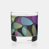Farbige Bewegungen Abstrakte Trippy Fraktal Art Whiskyglas (Rückseite)