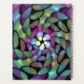 Farbige Bewegungen Abstrakter Trippy-Fraktal-Name Planer (Rückseite)