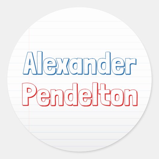 Farbige Bezeichnung für das Thema "Papier" Runder Aufkleber (Vorderseite)