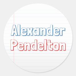 Farbige Bezeichnung für das Thema "Papier" Runder Aufkleber