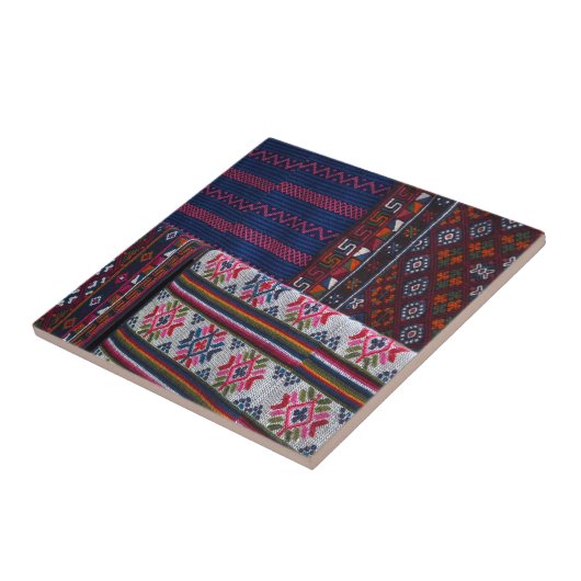 Farbige bhutanische Textilien Fliese (Seite)
