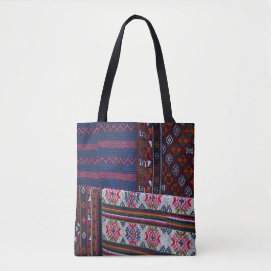 Farbige bhutanische Textilien Tasche (Vorderseite)