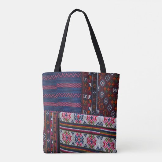 Farbige bhutanische Textilien Tasche (Rückseite)