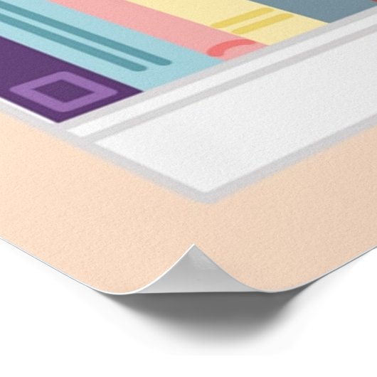 Farbige Bibliothek Poster (Ecke)