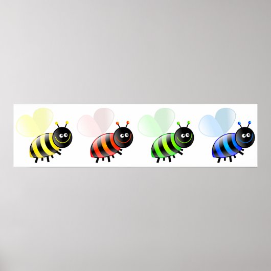Farbige Bienen Poster (Vorne)