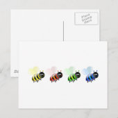 Farbige Bienen Postkarte (Vorne/Hinten)